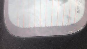 Rear windshield glued
